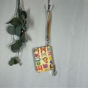 Dooney & Bourke | Logo Wristlet Wallet Zipper Heart Keyring Multicolored